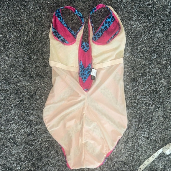 Hot pink paisleys and blue cheetah print one piece Gottex Swimsuit size 10 - Picture 10 of 12